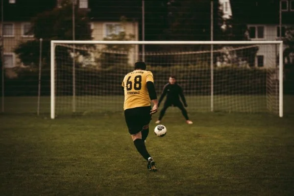 football striker shooting